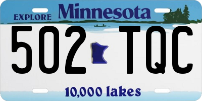 MN license plate 502TQC