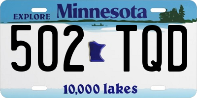 MN license plate 502TQD