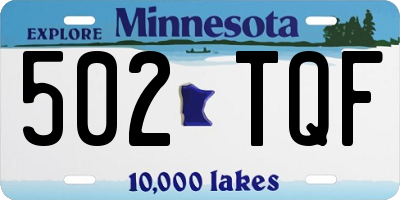 MN license plate 502TQF