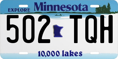MN license plate 502TQH