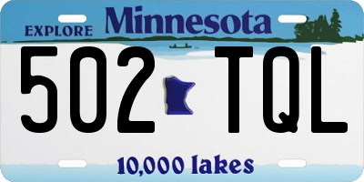 MN license plate 502TQL