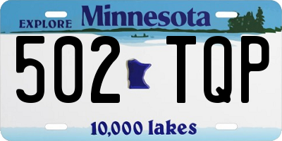MN license plate 502TQP