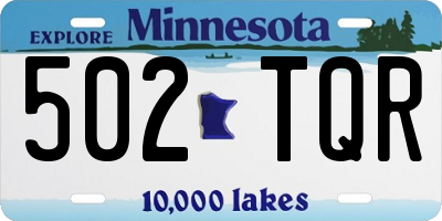 MN license plate 502TQR