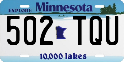 MN license plate 502TQU