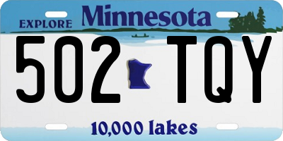 MN license plate 502TQY