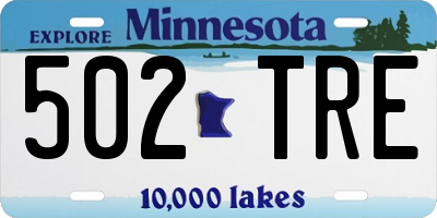 MN license plate 502TRE