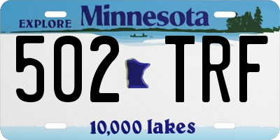 MN license plate 502TRF