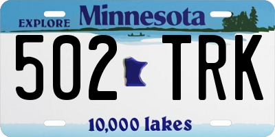 MN license plate 502TRK