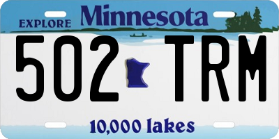 MN license plate 502TRM