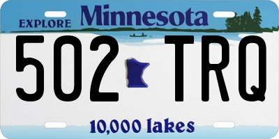 MN license plate 502TRQ