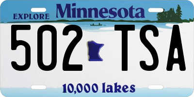 MN license plate 502TSA
