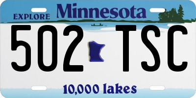 MN license plate 502TSC