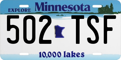 MN license plate 502TSF
