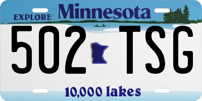 MN license plate 502TSG