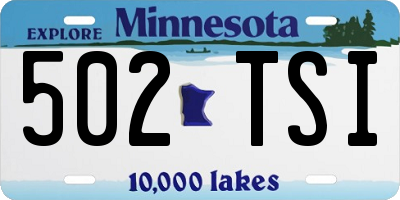 MN license plate 502TSI