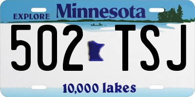 MN license plate 502TSJ