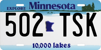 MN license plate 502TSK