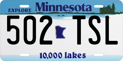 MN license plate 502TSL
