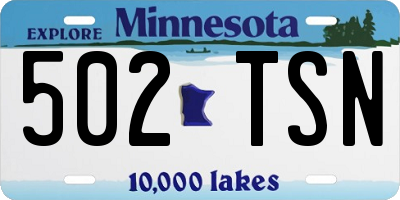 MN license plate 502TSN