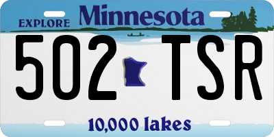 MN license plate 502TSR