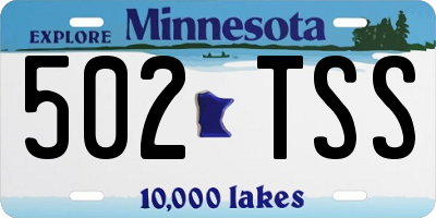 MN license plate 502TSS