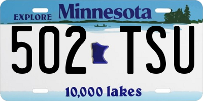 MN license plate 502TSU