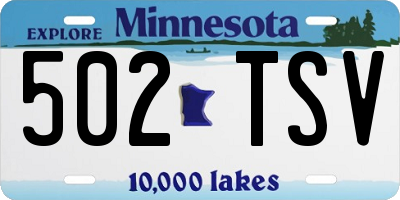 MN license plate 502TSV