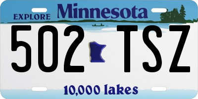 MN license plate 502TSZ