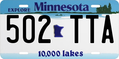 MN license plate 502TTA