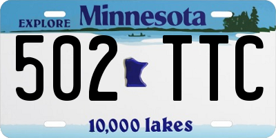 MN license plate 502TTC