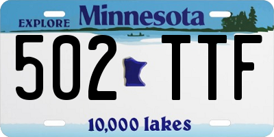 MN license plate 502TTF