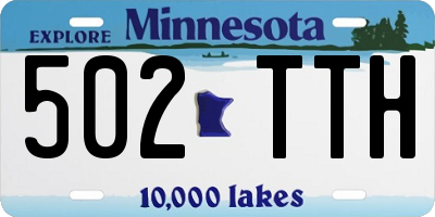 MN license plate 502TTH