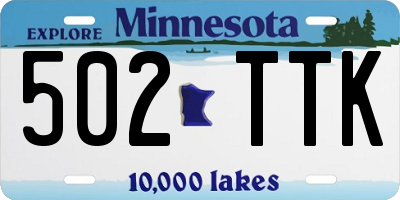MN license plate 502TTK