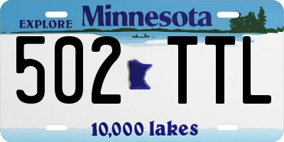MN license plate 502TTL
