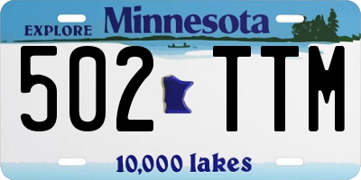 MN license plate 502TTM