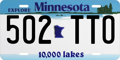 MN license plate 502TTO