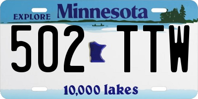 MN license plate 502TTW