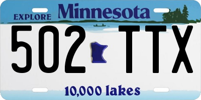 MN license plate 502TTX