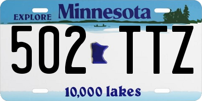 MN license plate 502TTZ