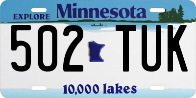 MN license plate 502TUK