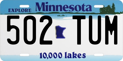 MN license plate 502TUM