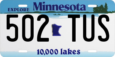 MN license plate 502TUS