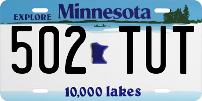 MN license plate 502TUT
