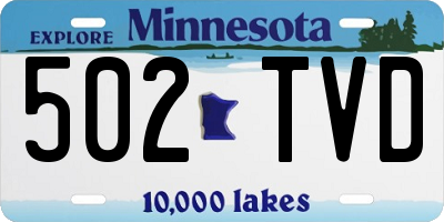 MN license plate 502TVD