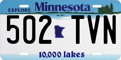 MN license plate 502TVN