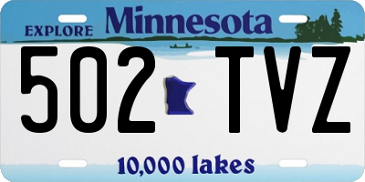 MN license plate 502TVZ