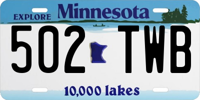 MN license plate 502TWB