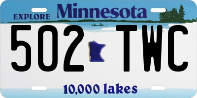 MN license plate 502TWC