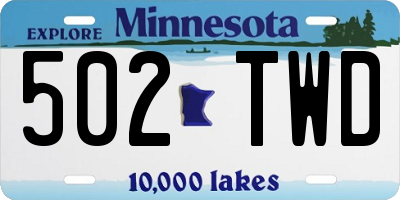 MN license plate 502TWD
