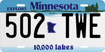 MN license plate 502TWE